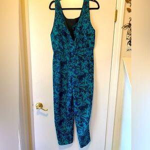 Vintage Jumpsuit-teal and black